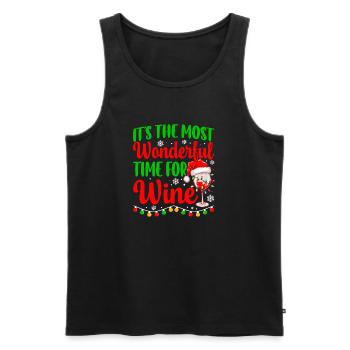 It's The Most Wonderful Time For Wine Christmas S - Männer Premium Bio Tank Top - Schwarz - Vorne - Michal (187cm)
