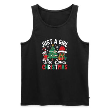 Just A Girl Who Loves Christmas Holiday Sister - Männer Premium Bio Tank Top - Schwarz - Vorne - Michal (187cm)