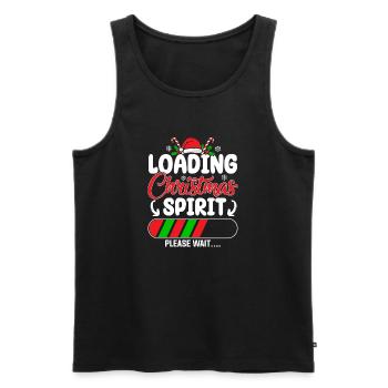 Loading Christmas Spirit Please Wait.... Santa Hol - Men's Premium Organic Tank Top - black - Front - AI Model Male 178 light (178cm)