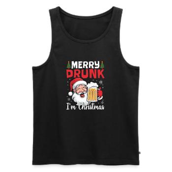 Merry Drunk I'm Christmas Spirit Wine Beer - Männer Premium Bio Tank Top - Schwarz - Vorne - Michal (187cm)