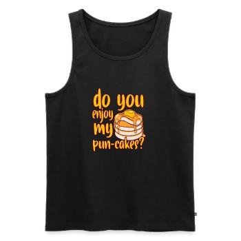 Waffel Gefällt dir meine Puncakes Pancake - Männer Premium Bio Tank Top - Schwarz - Vorne - Michal (187cm)