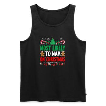 Most Likely To Nap On Christmas Sleep Holiday - Männer Premium Bio Tank Top - Schwarz - Vorne - Michal (187cm)