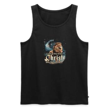 Philippians 4:13 I Can Do All Things - Strength - Men's Premium Organic Tank Top - black - Front - AI Model Male 178 light (178cm)