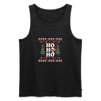 ho ho ho - schaf spruch - Ugly Christmas - Männer Premium Bio Tank Top - Schwarz - Vorne - Michal (187cm)