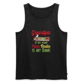 Amateur Opa ist mein Name Amateurfunk - Männer Premium Bio Tank Top - Schwarz - Vorne - Michal (187cm)