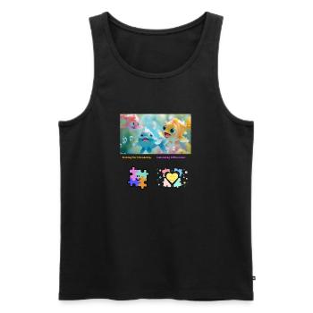 Fishing for Friendship Embracing Differences - Men's Premium Organic Tank Top - black - Front - Michal (187cm)