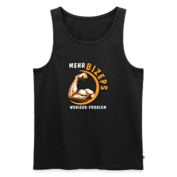 PLUS DE BICEPS, MOINS DE PROBLÈMES - Débardeur bio Premium Homme - noir - Devant - Michal (187cm)