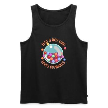 Just A Boy Who Loves Gumballs Chewing Bubblegum - Männer Premium Bio Tank Top - Schwarz - Vorne - AI Model Male 178 light (178cm)