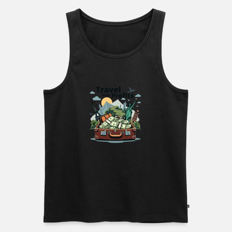 AUF REISE - Männer Premium Bio Tank Top - Schwarz