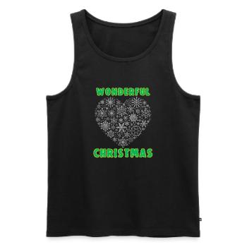 Wonderful Christmas Graphic Lettering T-Shirt - Men's Premium Organic Tank Top - black - Front - Michal (187cm)