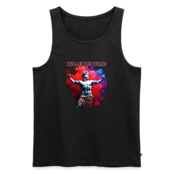 I CAME TO VICTORY - Men's Premium Organic Tank Top - black - Front - AI Model Male 178 light (178cm)