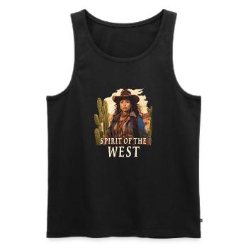 L’ DE L’OUEST - Débardeur bio Premium Homme - noir - Devant - Michal (187cm)