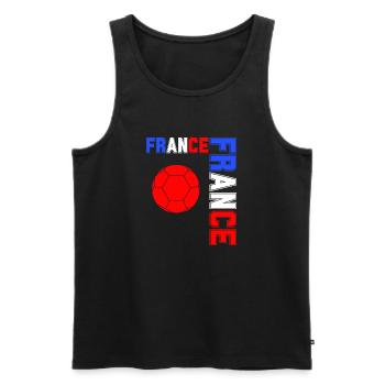 drapeau france cadeau, cadeau france drapeau - Débardeur bio Premium Homme - noir - Devant - AI Model Male 178 light (178cm)