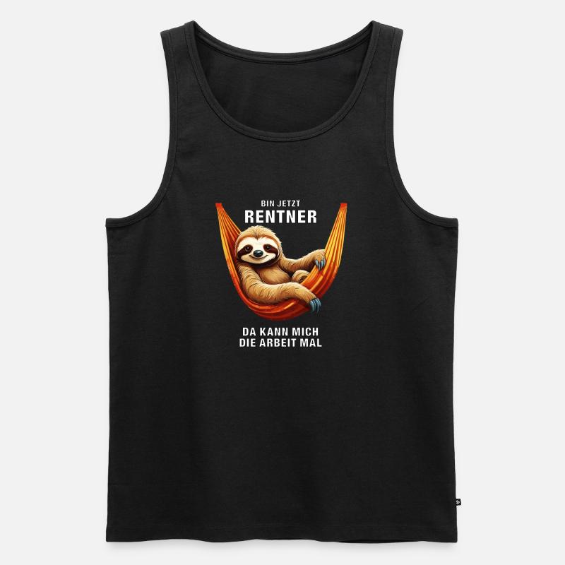 FAULTIER BIN JETZT RENTNER - Männer Premium Bio Tank Top - Schwarz
