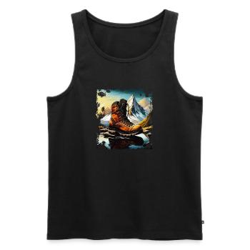 HIKING BOOT - Men's Premium Organic Tank Top - black - Front - AI Model Male 178 light (178cm)