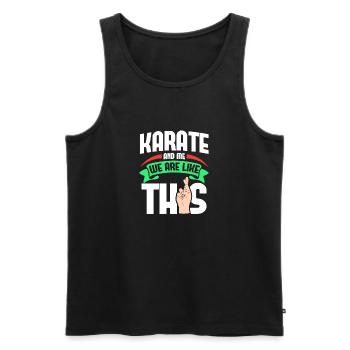 Karate Me Are Like - Men's Premium Organic Tank Top - black - Front - Michal (187cm)