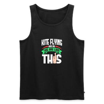 Kite Flying Me sind wie - Männer Premium Bio Tank Top - Schwarz - Vorne - AI Model Male 178 light (178cm)