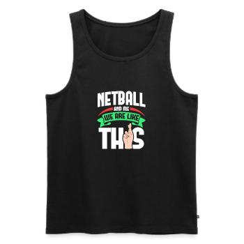 Netball moi, c’est comme - Débardeur bio Premium Homme - noir - Devant - Michal (187cm)