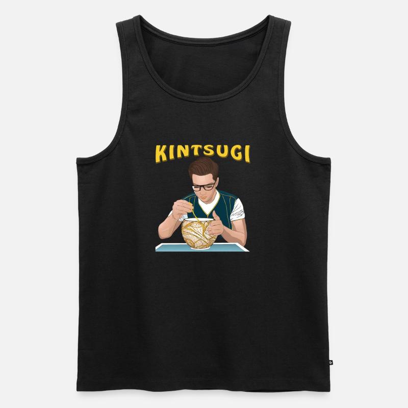 KINTSUGI - Männer Premium Bio Tank Top - Schwarz