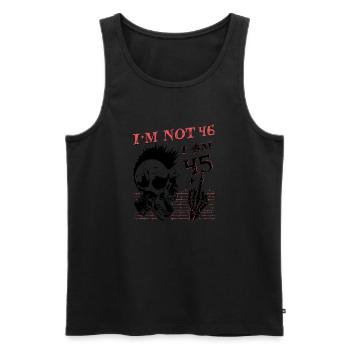 I Am 45 Plus Middle Finger - 46th Birthday - Men's Premium Organic Tank Top - black - Front - Michal (187cm)