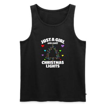 Just A Girl Who Loves Christmas Lights, Funny Xmas - Männer Premium Bio Tank Top - Schwarz - Vorne - Michal (187cm)