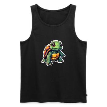 TURTLE - Men's Premium Organic Tank Top - black - Front - Michal (187cm)
