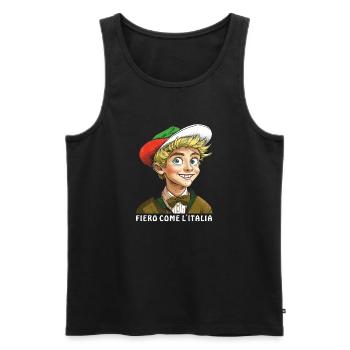 JEUNE ITALIE FIERO COME L’ITALIA - Débardeur bio Premium Homme - noir - Devant - Michal (187cm)