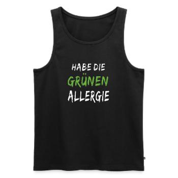 GRÜN HABE DIE GRÜNEN ALLERGIE - Männer Premium Bio Tank Top - Schwarz - Vorne - Michal (187cm)