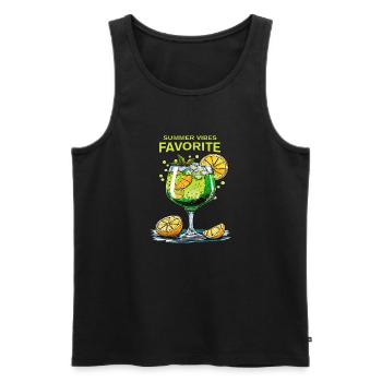 DRINK SPRITZ SUMMER VIBES FAVORITE - Men's Premium Organic Tank Top - black - Front - Michal (187cm)
