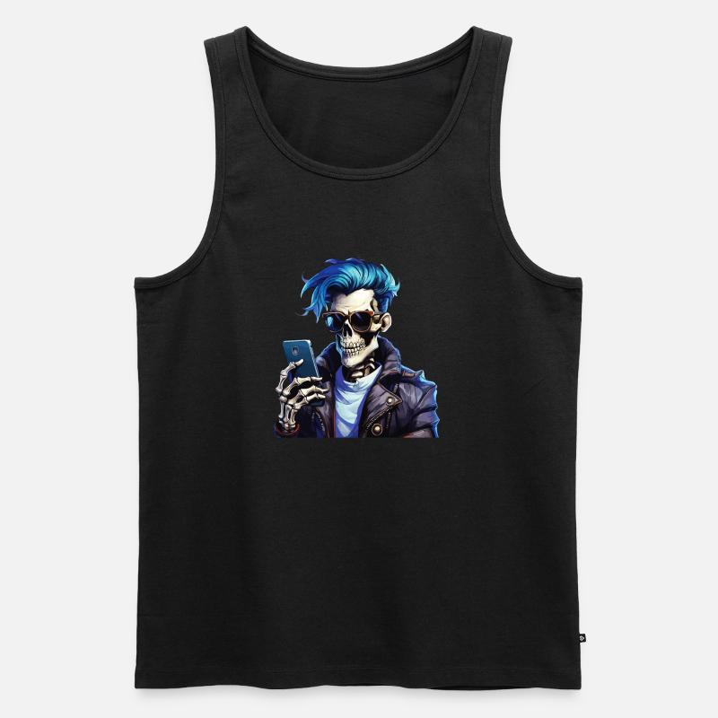 SKELETT MANN - Männer Premium Bio Tank Top - Schwarz