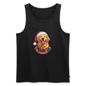 Christmas motif with a Golden Retriever - Men's Premium Organic Tank Top - black - Front - Michal (187cm)