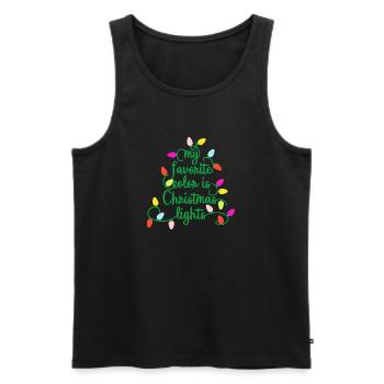 My Favorite Color Is Christmas Lights Funny Xmas - Männer Premium Bio Tank Top - Schwarz - Vorne - Michal (187cm)