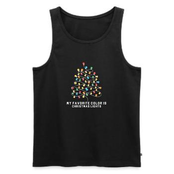 My Favorite Color Is Christmas Lights Funny Xmas - Männer Premium Bio Tank Top - Schwarz - Vorne - Michal (187cm)