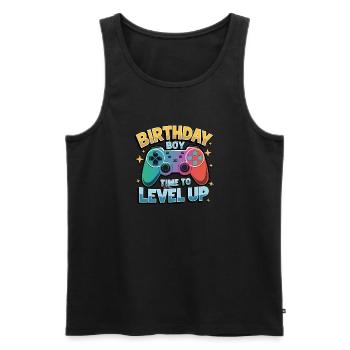 Birthday Boy Time to Level Up Birthday Gamer Boys - Débardeur bio Premium Homme - noir - Devant - Michal (187cm)