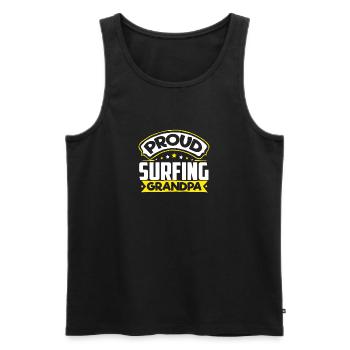 Sport Opa Surfen Opa - Männer Premium Bio Tank Top - Schwarz - Vorne - AI Model Male 178 light (178cm)