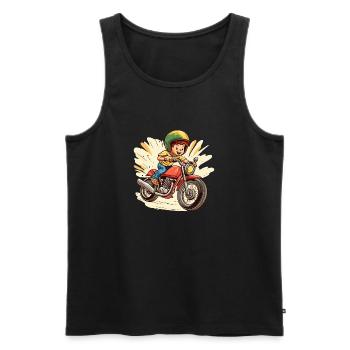 Moto pour enfants Design - Débardeur bio Premium Homme - noir - Devant - Michal (187cm)
