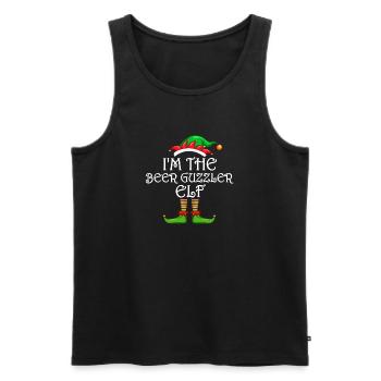 I'm The Beer Guzzler Elf Matching Family Christmas - Men's Premium Organic Tank Top - black - Front - Michal (187cm)