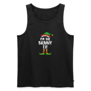 I'm The Brainy Elf Shirt Matching Family Christmas - Men's Premium Organic Tank Top - black - Front - AI Model Male 178 light (178cm)