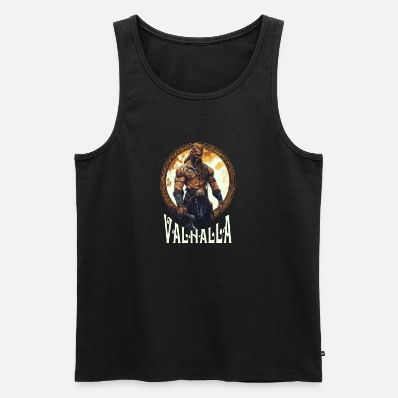 Wikinger Viking Valhalla Krieger - Männer Premium Bio Tank Top - Schwarz