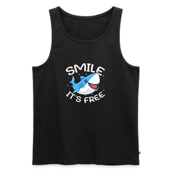 Smile It's Free Sharks Great White - Männer Premium Bio Tank Top - Schwarz - Vorne - Michal (187cm)