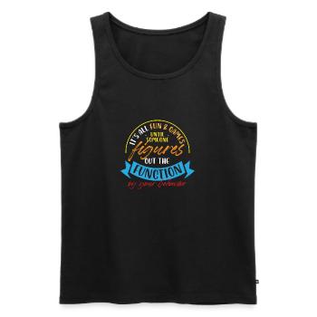 It's All Fun And Games Figures Out Function Of - Men's Premium Organic Tank Top - black - Front - AI Model Male 178 light (178cm)