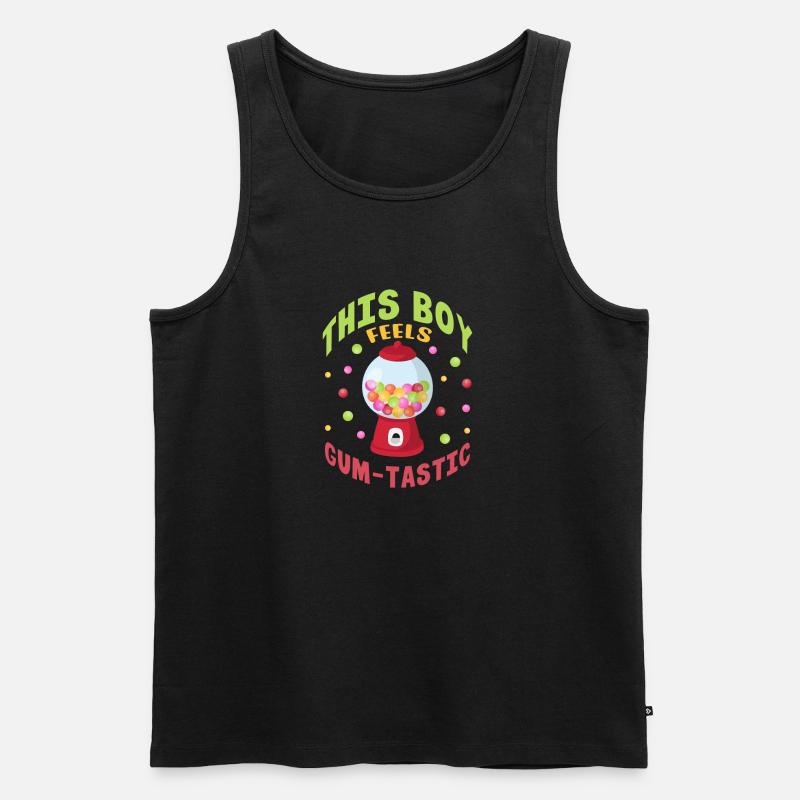 This boy feels gumtastic Design - Männer Premium Bio Tank Top - Schwarz