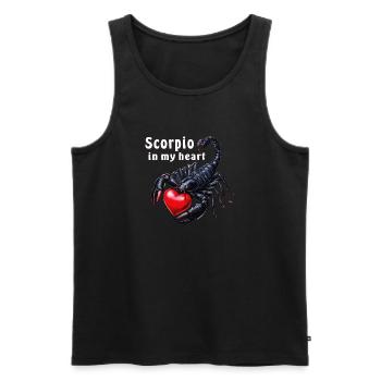 Scorpio in my heart - Männer Premium Bio Tank Top - Schwarz - Vorne - AI Model Male 178 light (178cm)