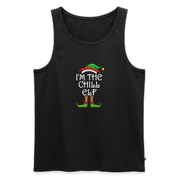 I'm The Chill Elf Shirt Matching Family Christmas - Men's Premium Organic Tank Top - black - Front - Michal (187cm)