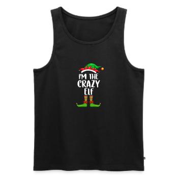 I'm The Crazy Elf Shirt Matching Family Christmas - Men's Premium Organic Tank Top - black - Front - Michal (187cm)