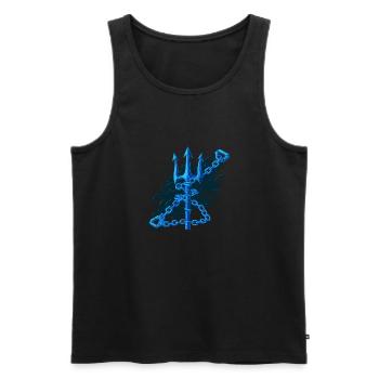 CHAINS WRAPPED AROUND THE TRIDENT - Men's Premium Organic Tank Top - black - Front - AI Model Male 178 light (178cm)