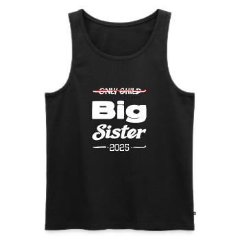 Enfant unique grande sœur 2025 - Débardeur bio Premium Homme - noir - Devant - AI Model Male 178 light (178cm)