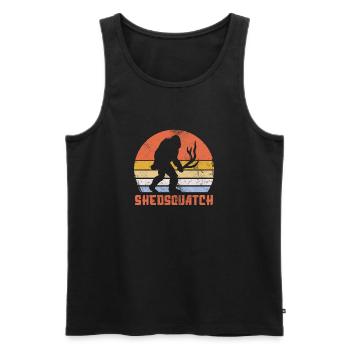 Shedsquatch Antler Collecting Bigfoot Deer Shed - Men's Premium Organic Tank Top - black - Front - AI Model Male 178 light (178cm)