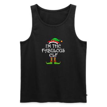 Je suis le fabuleux elfe chemise assortie à la famille - Débardeur bio Premium Homme - noir - Devant - Michal (187cm)