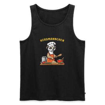 HERDMÄNNCHEN - Men's Premium Organic Tank Top - black - Front - Michal (187cm)